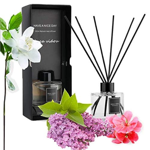 binca vidou Reed Diffuser Fresh Floral Set Reed Oil Diffusers for Bedroom Living Room Office Aromatherapy Oil for Gift Idea & Stress Relief 120 ml/4.09 oz