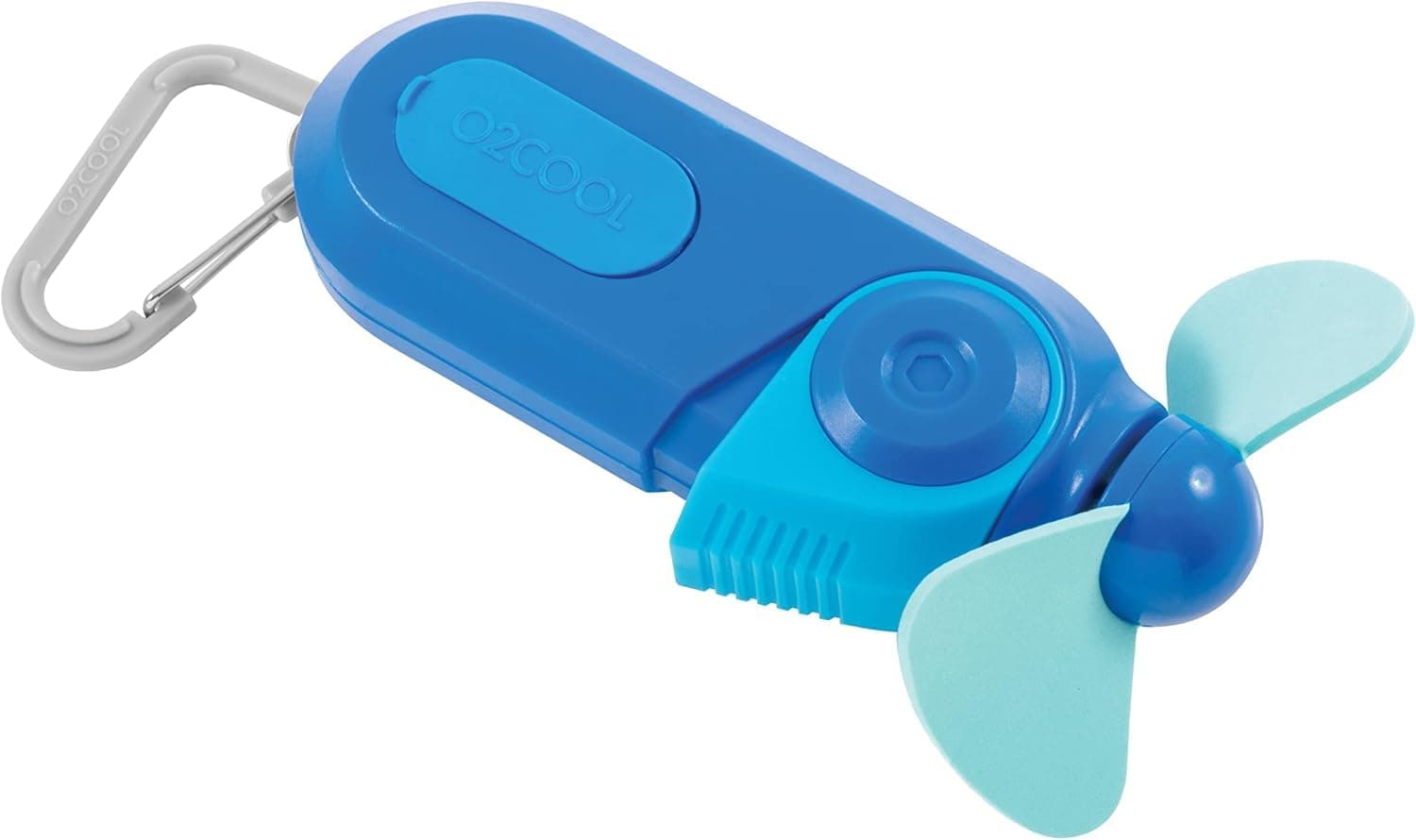 Carabiner Sport Misting Fan - Pocket Sized, Portable On-The-Go Battery Powered Cooling, Sports Carabiner Fan, Blue