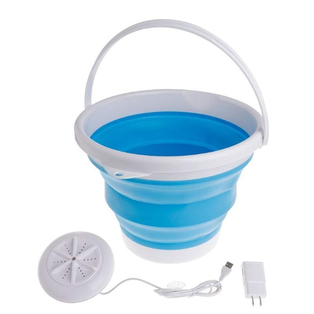 Portable Ultrasonic Turbine Washing Machine with Foldable Bucket USB Laundry Clothes Washer Cleaner for Home Travel Portable Clothes Washer,Portable Washing Machine for Camping, Apartments, RV's