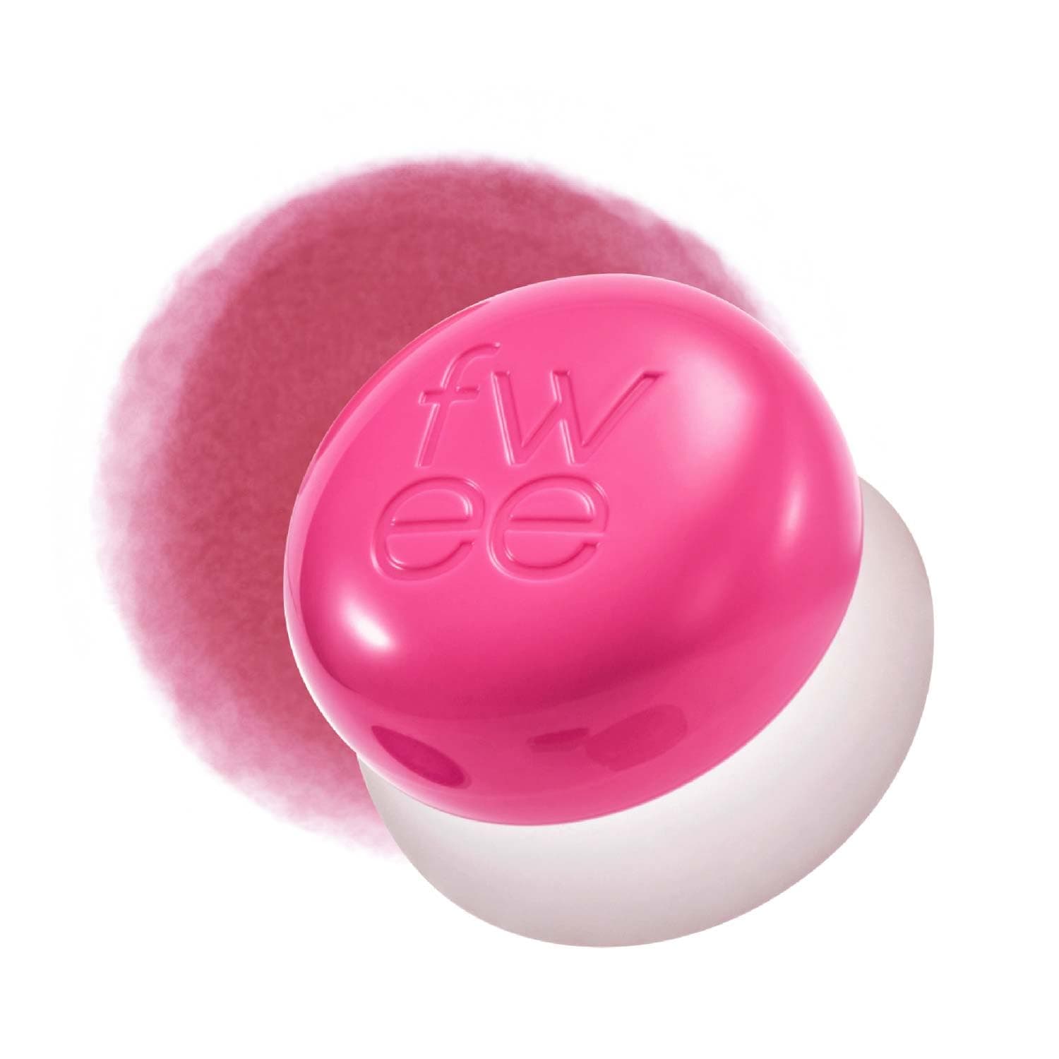 fwee Blurry Pudding Pot | Airbrushed Blush & Lip, Buildable Pigment, Long-lasting, Lightweight, Easy to Blend, Natural Soft Matte Finish - Cherry (Vibrant Pink) | 0.17 oz