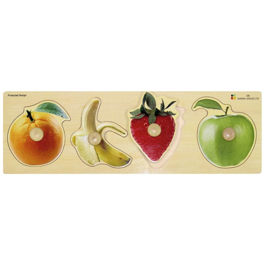 Doron Layeled E72515690, Giant Photographic Wooden Peg Puzzle-Fruit