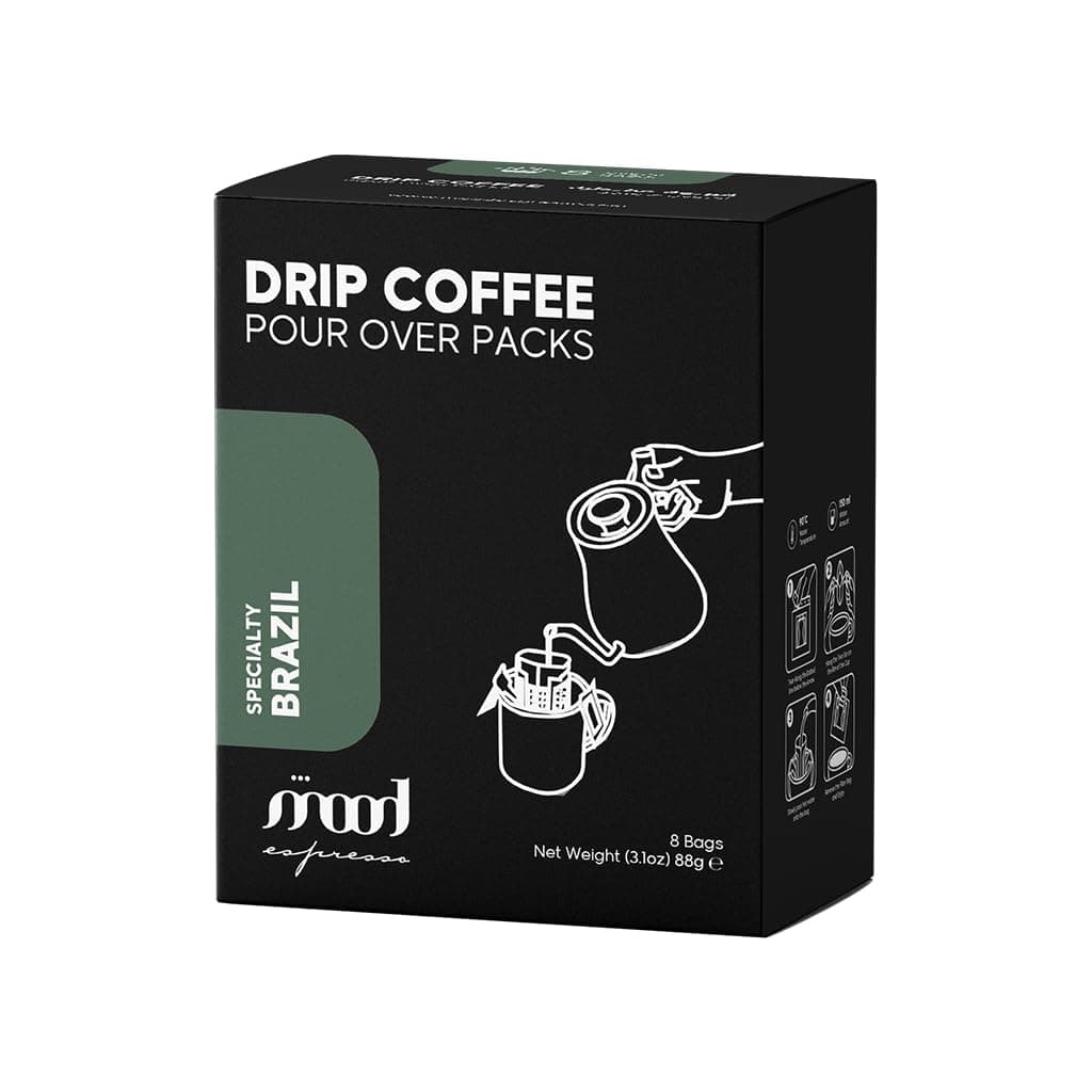 Mood Espresso - Medium Roast Drip Coffee, Specialty Brazil, 8 x 11g Sachets - Made in UAE