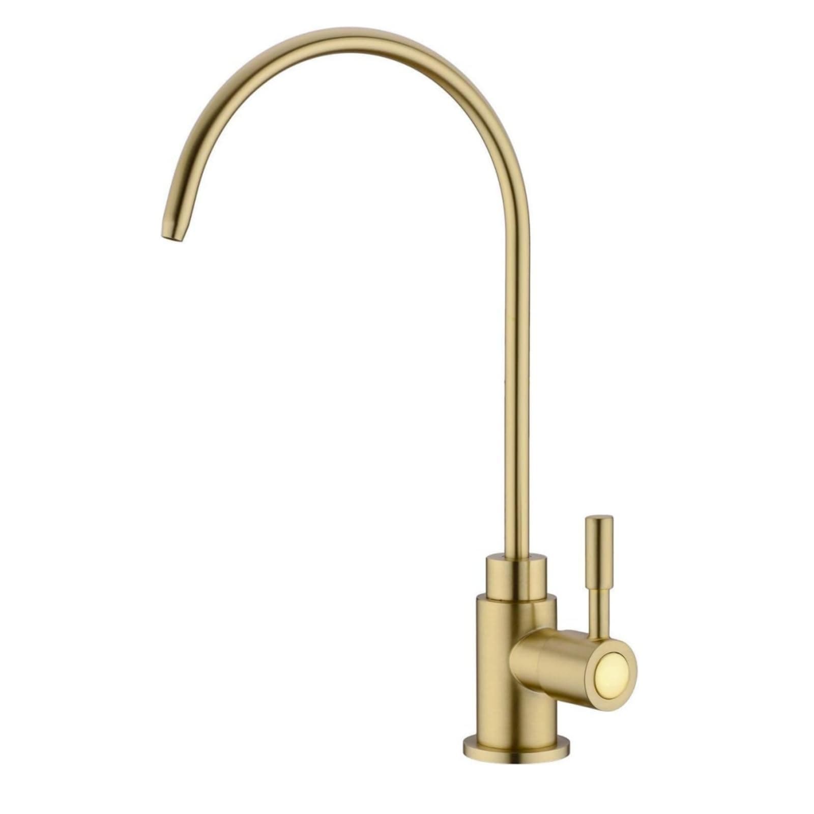 Drinking Water Faucet for Kitchen Sink, Brushed Gold Kitchen Water Filter Faucet Reverse Osmosis Solid Brass Kitchen Non-Air Gap Non-Air Gap