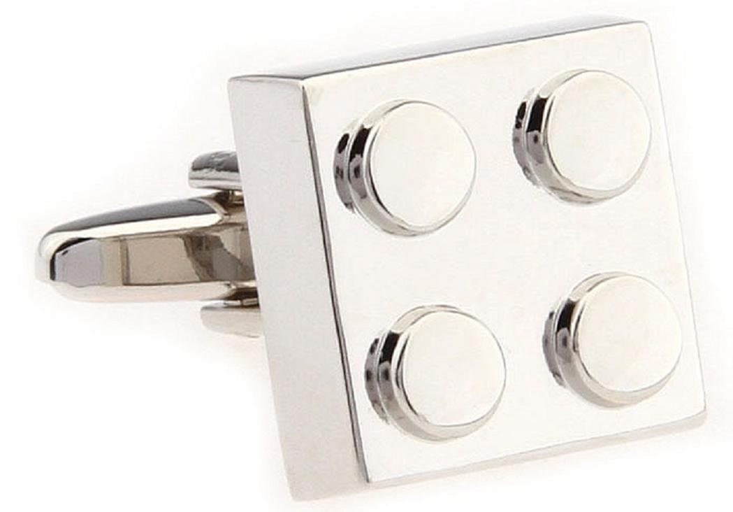 Building Block Pair of Cufflinks in a Presentation Gift Box & Polishing Cloth