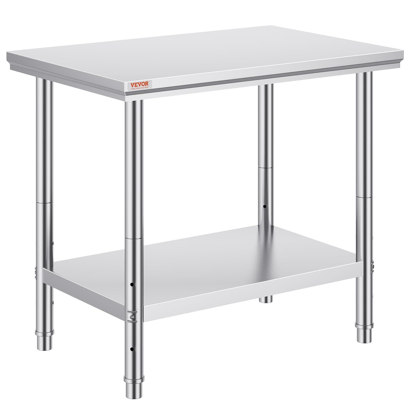 Vevor Stainless Steel 900x600x800 mm Commercial Kitchen Prep & Heavy Duty Metal Work Table with Adjustable Feet for Restaurant, Home and Hotel : Industrial & Scientific