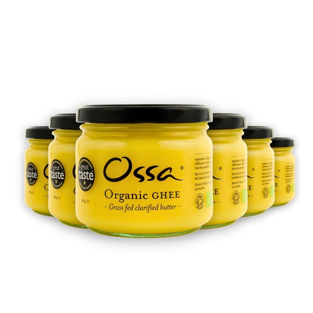 Organic Ghee β Traditional Clarified Butter from British Grass-Fed Cows | Keto, Paleo & Whole30 Friendly | Lactose-Free, Organic Cooking Fat | 265g Jars (Pack of 6)