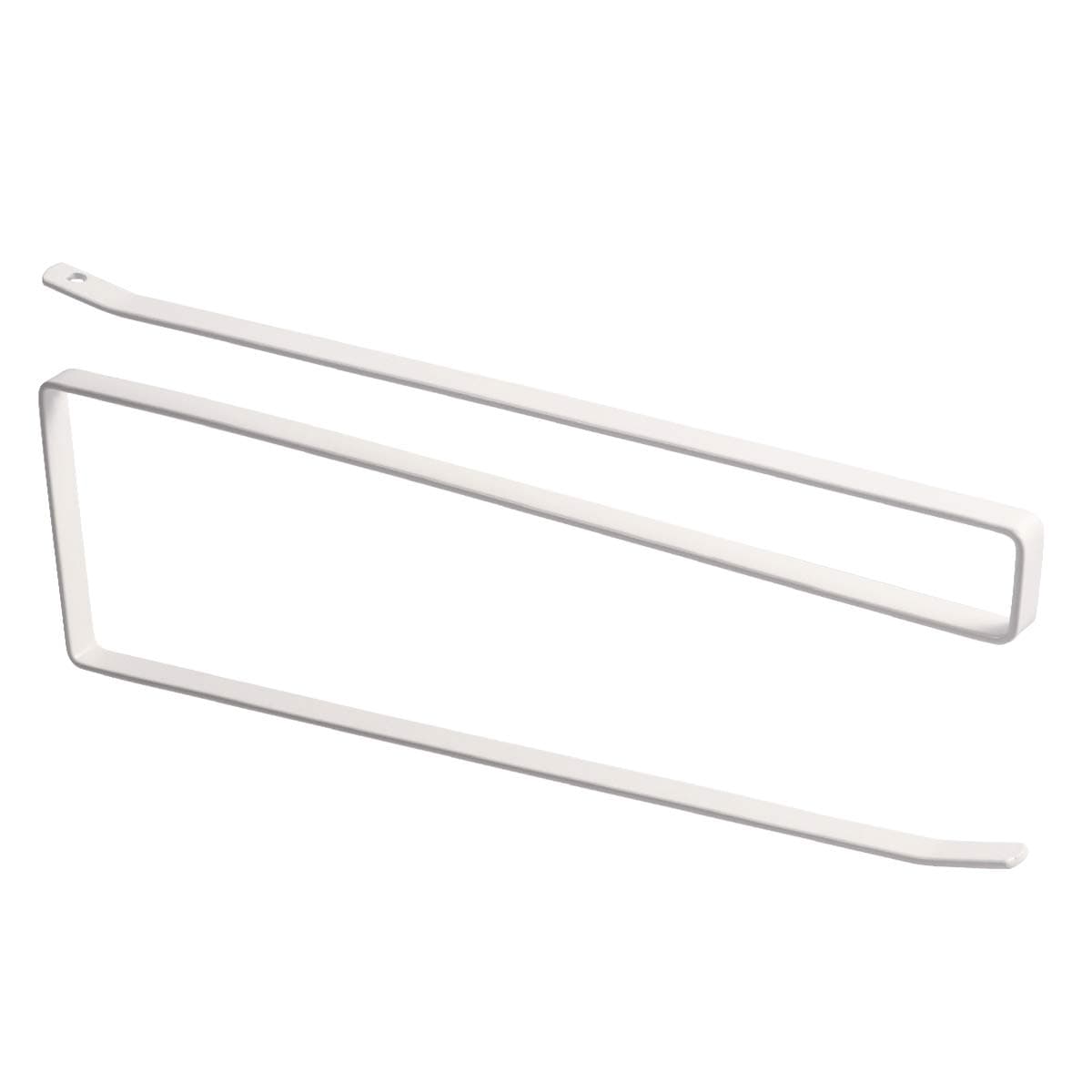 OUNONA Paper Towel Roll Holder Trivet Napkins Dispenser Cabinet Under Shelf Storage Rack for Cling Film Kitchen Towel Wrap Aluminium Foil (White)