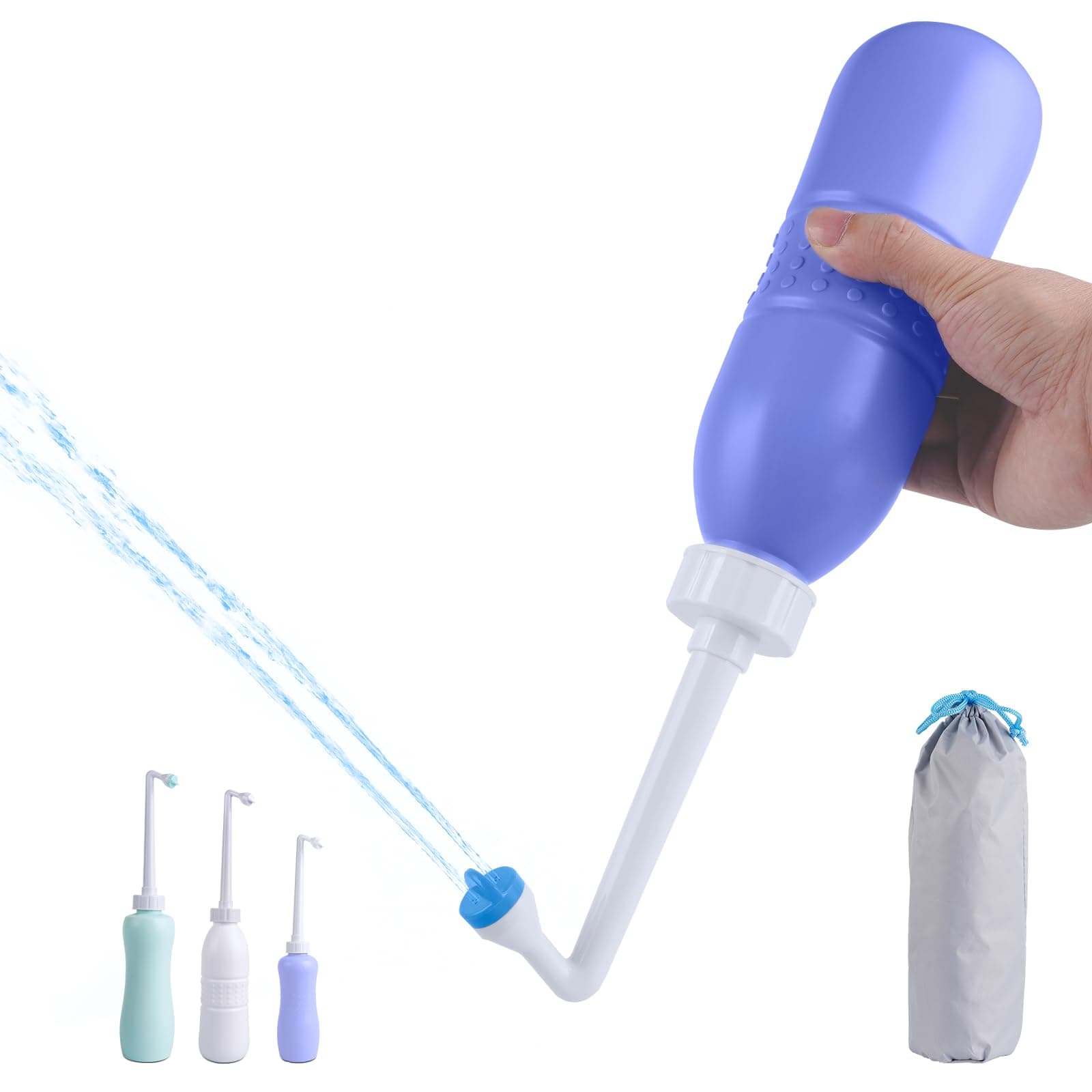 Hibbent Portable Bidet Sprayer and Travel Bidet with Hand Held Bidet Bottle for Personal Cleansing Use Extended Nozzle - Personal Hygiene Care Toilet Bidet Shower/Bathroom Bidet Spray -21.8oz(620ml)