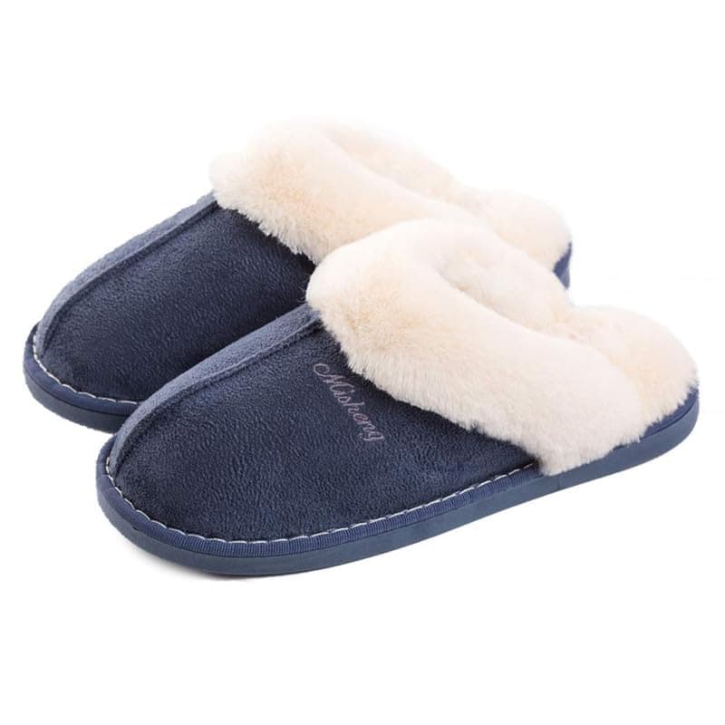 Womens Slipper Memory Foam Fluffy Slip-on House Faux Suede Fur Lined/Anti-Skid Sole, Indoor & Outdoor