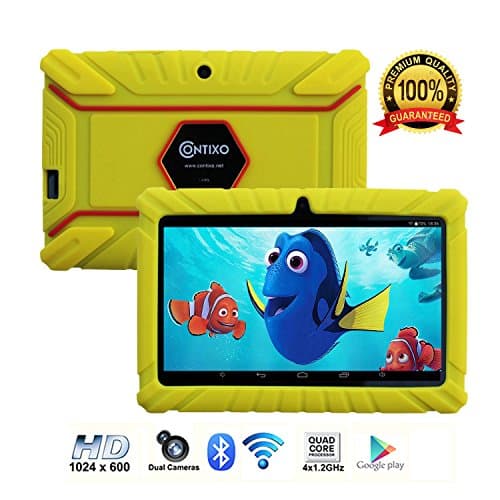 Contixo Kids Tablet K2 | 7" Display Android 6.0 Bluetooth WiFi Camera Parental Control for Children Infant Toddlers w/Free Tablet Case (Yellow)