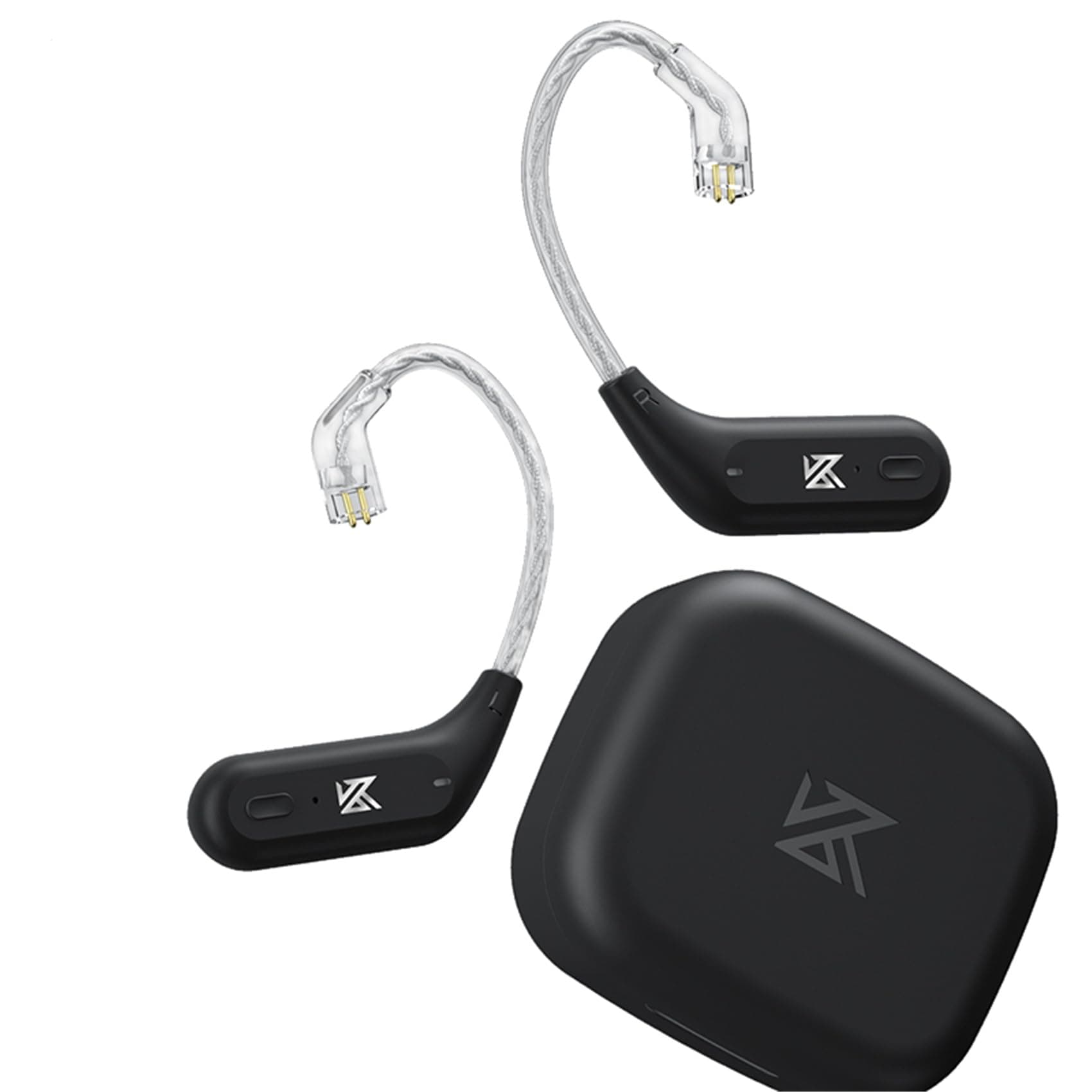 KZ AZ09 IEM Bluetooth 5.4 Adapter, KZ ZS10 PRO Upgraded Wireless Adapter in Ear Monitors IEM Cable QDC-Pins for ZSN PRO-X/ZS12 PRO X/ZS10 PRO-X/EDX PRO/ZAR/ZAS/ZS10 PRO-2/DQS/CCA CRA (C Pins, Black)