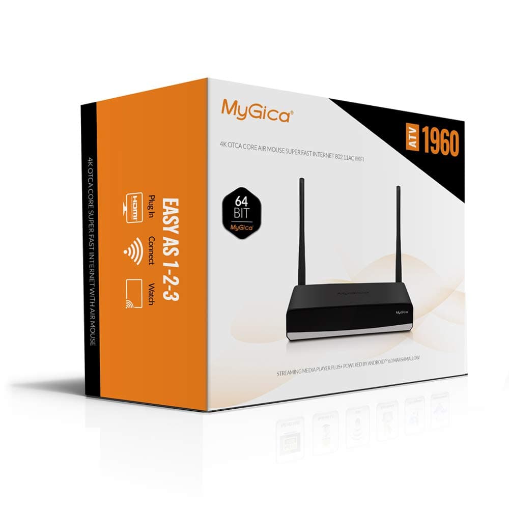 MyGica ATV1960 Amlogic S912 Octa Core Android 7.1 TV Box Streaming Media Player with Voice Remote - 3GB/16GB/4K/HDR/1000M LAN