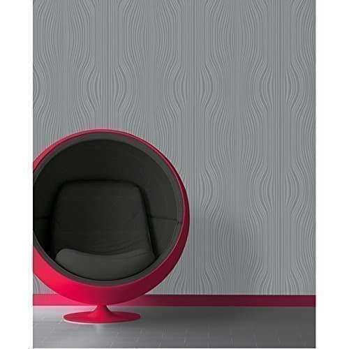 DEBONA Saphire Glitter Striped Motif Textured Designer Vinyl Wallpaper (Grey 2450)