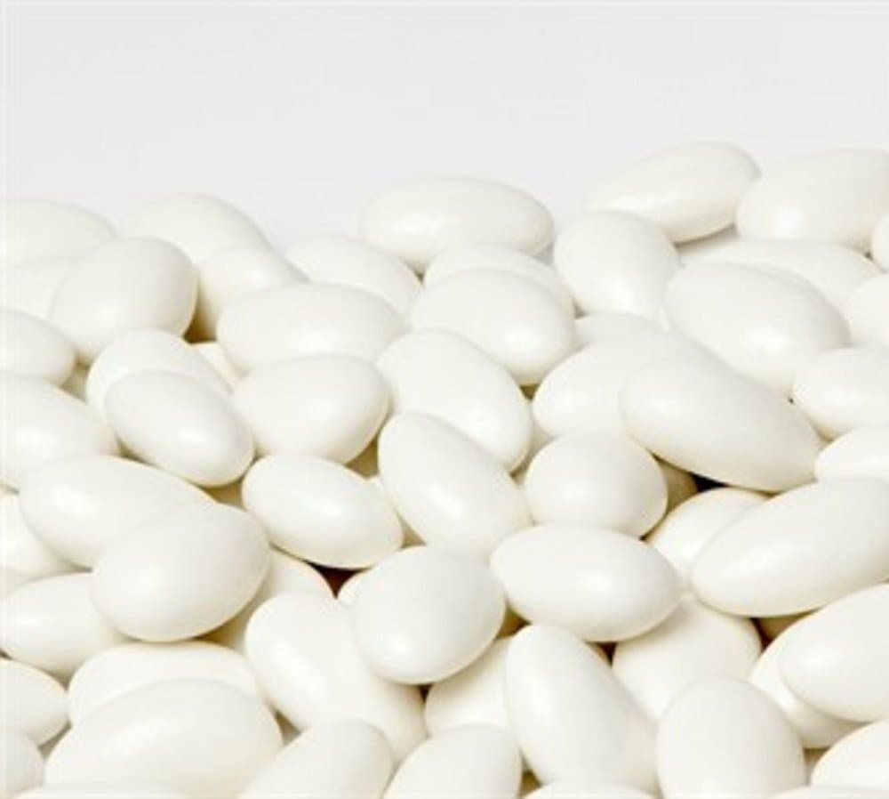 White Jordan Almonds by Its Delish, 3 LBS Bulk | Sugared Almond Nut with Sweet Hard Candy Coating - Bulk Wedding Favors, Bridal and Baby Showers, Party Buffets - USA Made, Vegan & Kosher