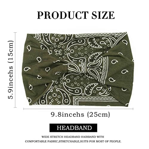 - Acenail Wide Headbands Women Knotted Turban Headband Elastic Non Slip Hairbands Floral Workout Headbands Yoga Cotton Hair Scarfs Boho Head Wraps Fashion Hair Accessories for Women 4Pcs(Bohemian)