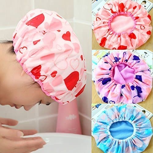Pramukh enterprice Set of 3Pc Premium Quality Reusable Printed Shower Cap With Elastic Band For Home Use/Salons/Spa/Hair treatment/Beauty Parlours For Both Men And Women Bathing Accessory-Multi Color