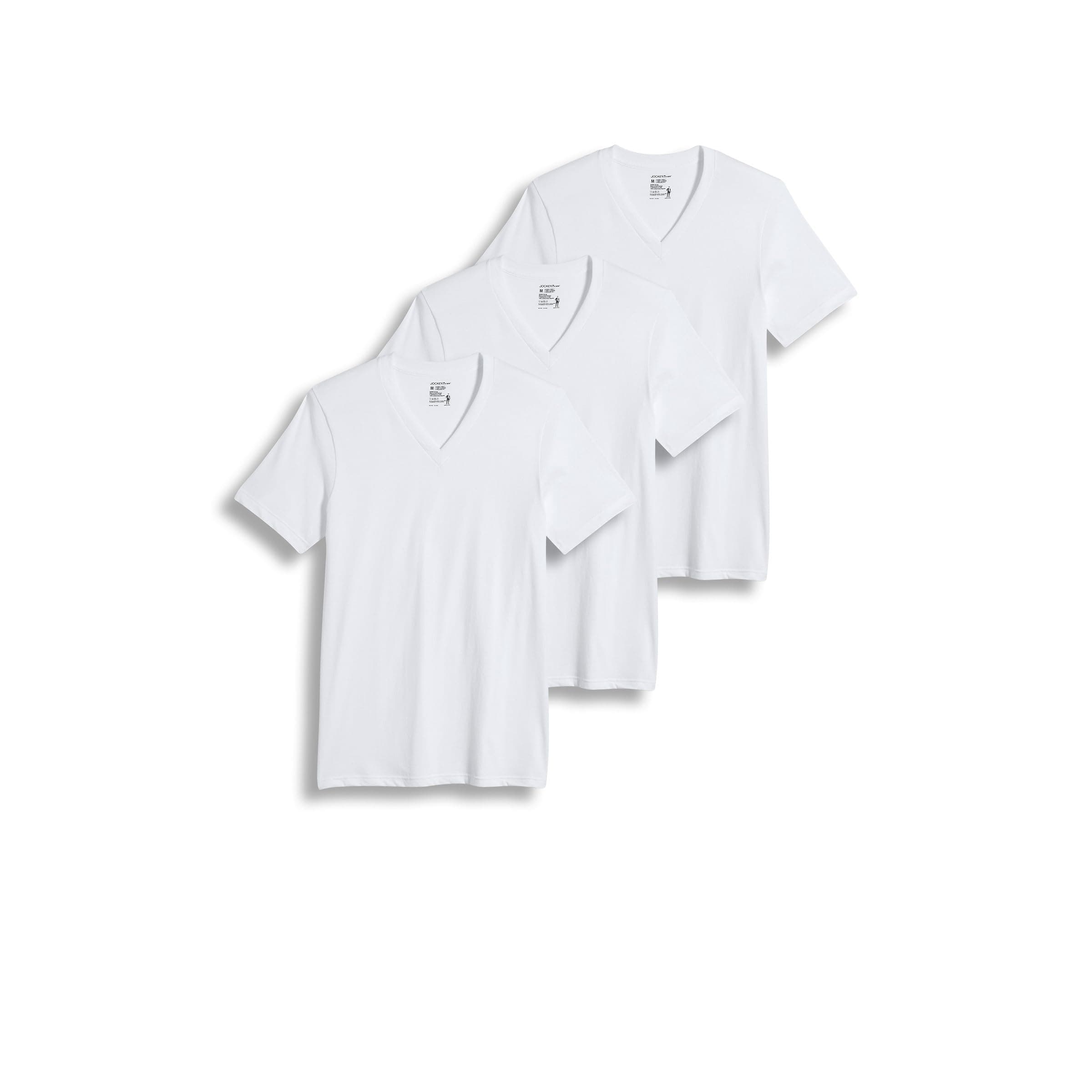 T-Shirts for Men - V Neck Undershirts, Cotton Men's T-Shirts - 3 Pack