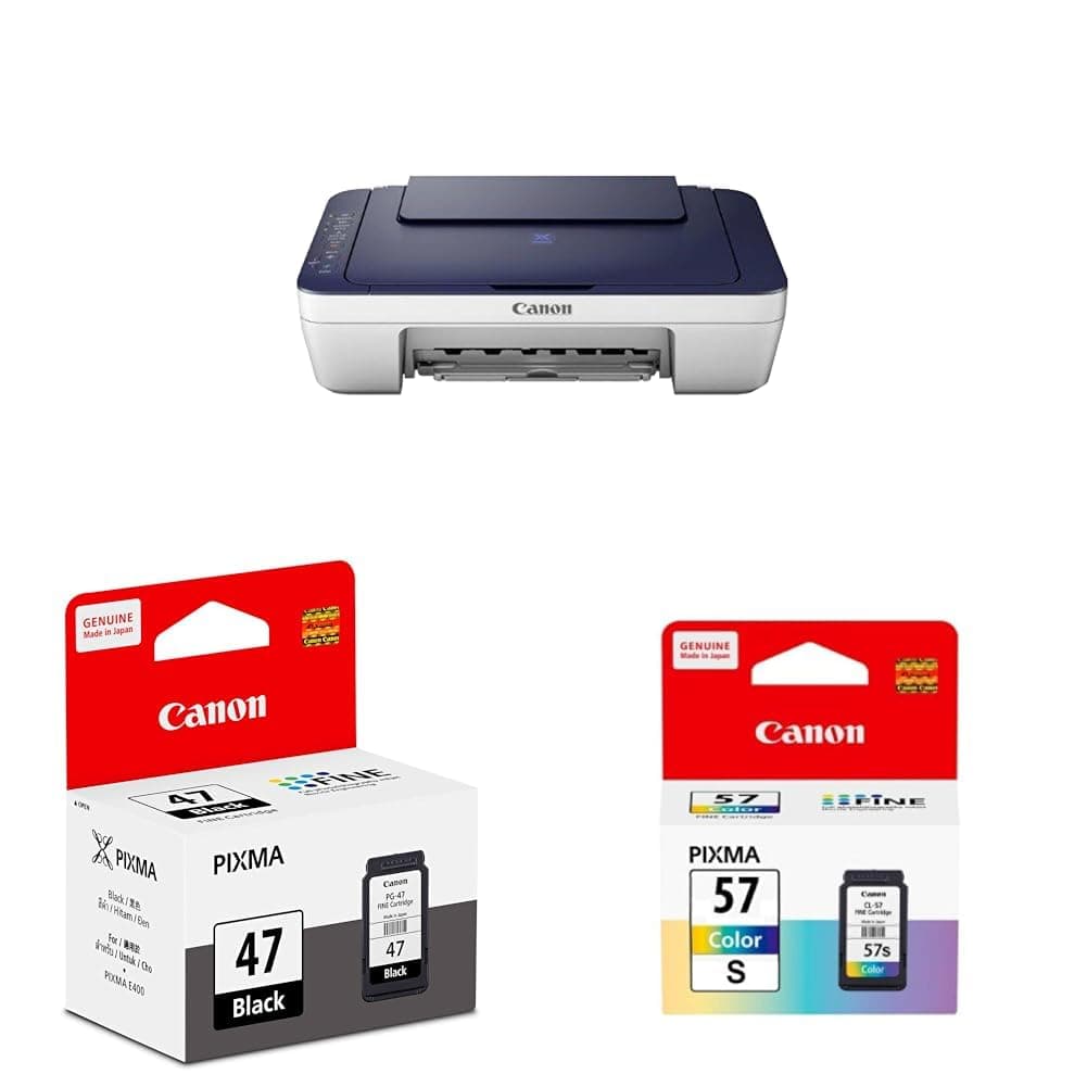 Canon PIXMA E477 All in One (Print, Scan, Copy) WiFi Ink Efficient Colour Printer for Home/Student