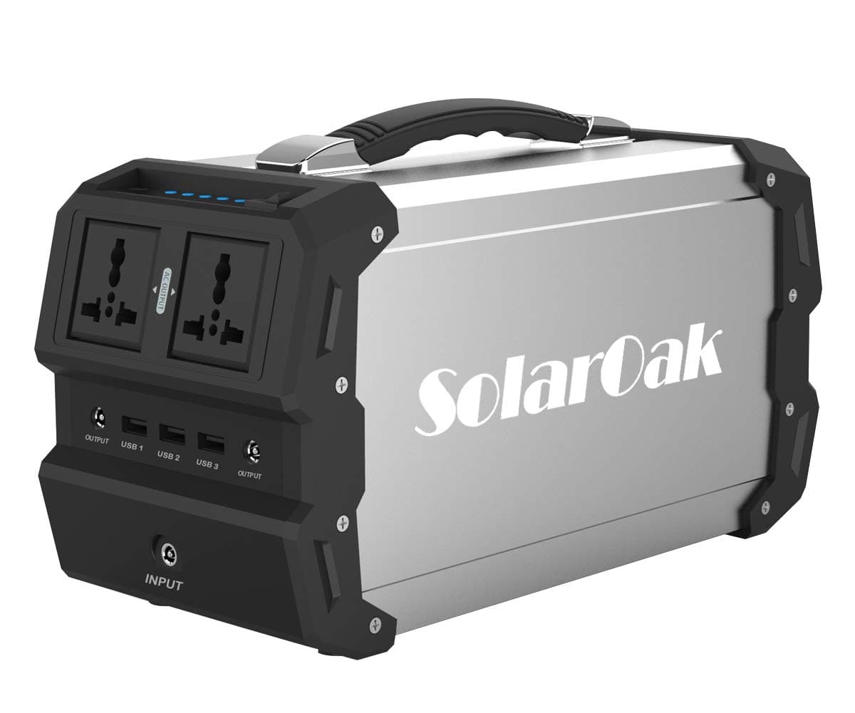 SolarOak Portable Solar Generator with AC/DC Inverter for Camping Source Power Supply(100V/110V/60Hz,Max400W) DC&USB Outports, Charged by Solar Panel/Wall Outlet/Car Outlet(440Wh/120,000mAh)