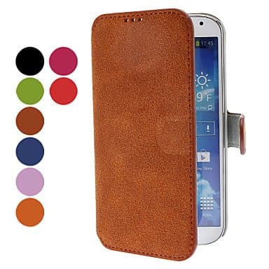 Matting Style PU Leather Case with Stand and Card Slot for Samsung Galaxy S4 I9500 (Assorted Colors) - COLOR#Green