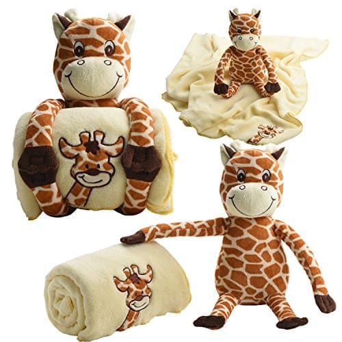Baby Touch Baby Blanket Giraffe and Plush with 11-Inch Giraffe Toy and Ebook