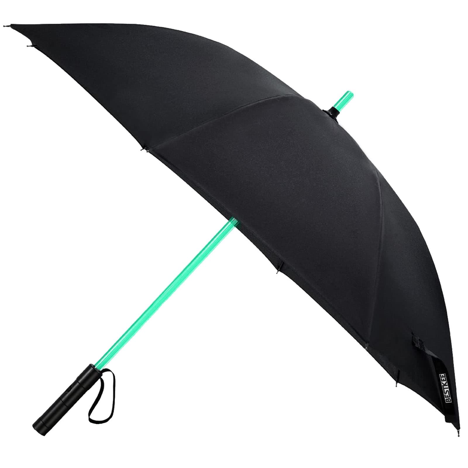 BESTKEE LED Umbrella - Lightsaber Laser Sword Light up Umbrella with 7 Color Changing On the Shaft/Built in Torch at Bottom (Black)