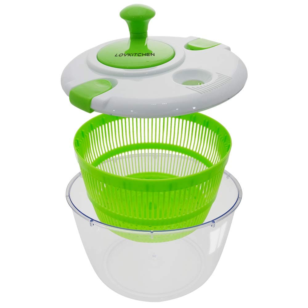 Salad Spinner, Plastic Kitchen Large 4 Quarts Fruits and Vegetables Dryer Quick Dry & Drain Lettuce and Vegetable