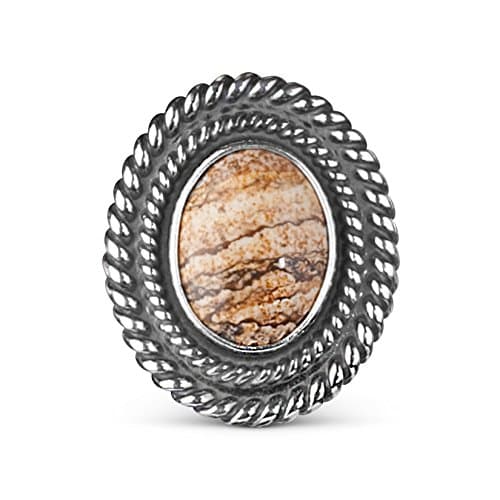 American West - Sterling Silver Picture Jasper Interchangeable Magnetic Insert - Treasures Collection