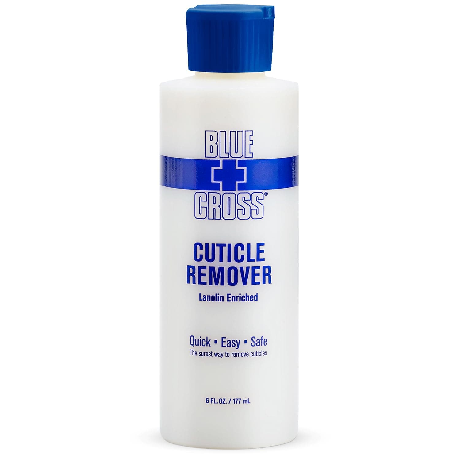 Cuticle Remover & Softener Liquid for Nails – Blue Cross Professional Nail Care with Lanolin, Hydrating Treatment for Dry Cuticles & Hangnails, Made in USA, 6oz