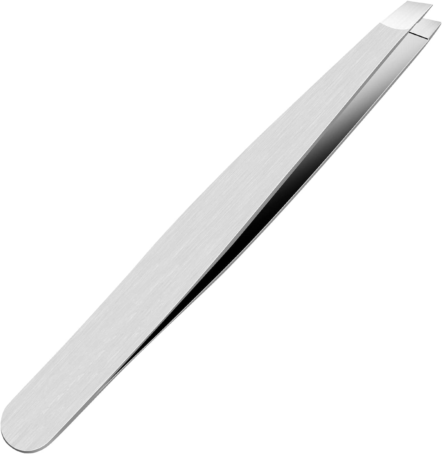 ECVV Professional Eyebrow Tweezers Stainless Steel Facial Hair Removal Tweezers with Slanted Tip for Easy Plucking Silver