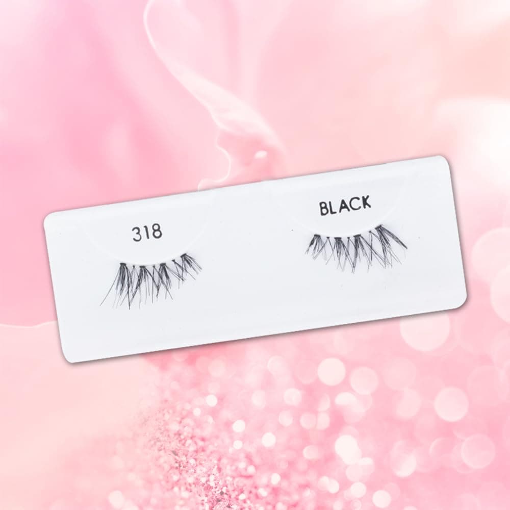 Ardell Accent Style Eye Lashes Number 318, Black , Pack of 4
