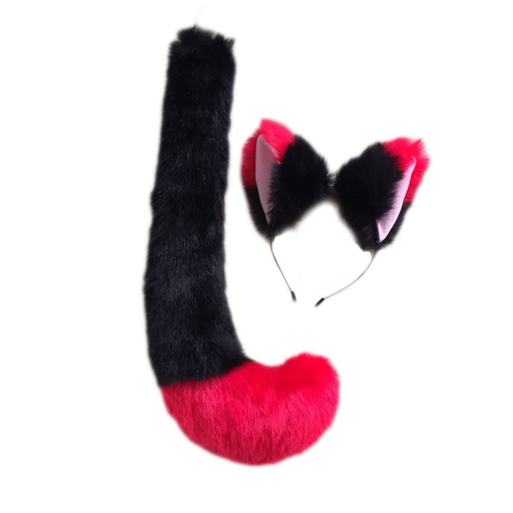 Song QingParty Cosplay Costume Fox Ears Faux Fur Hair Hoop Headband + Tail Set