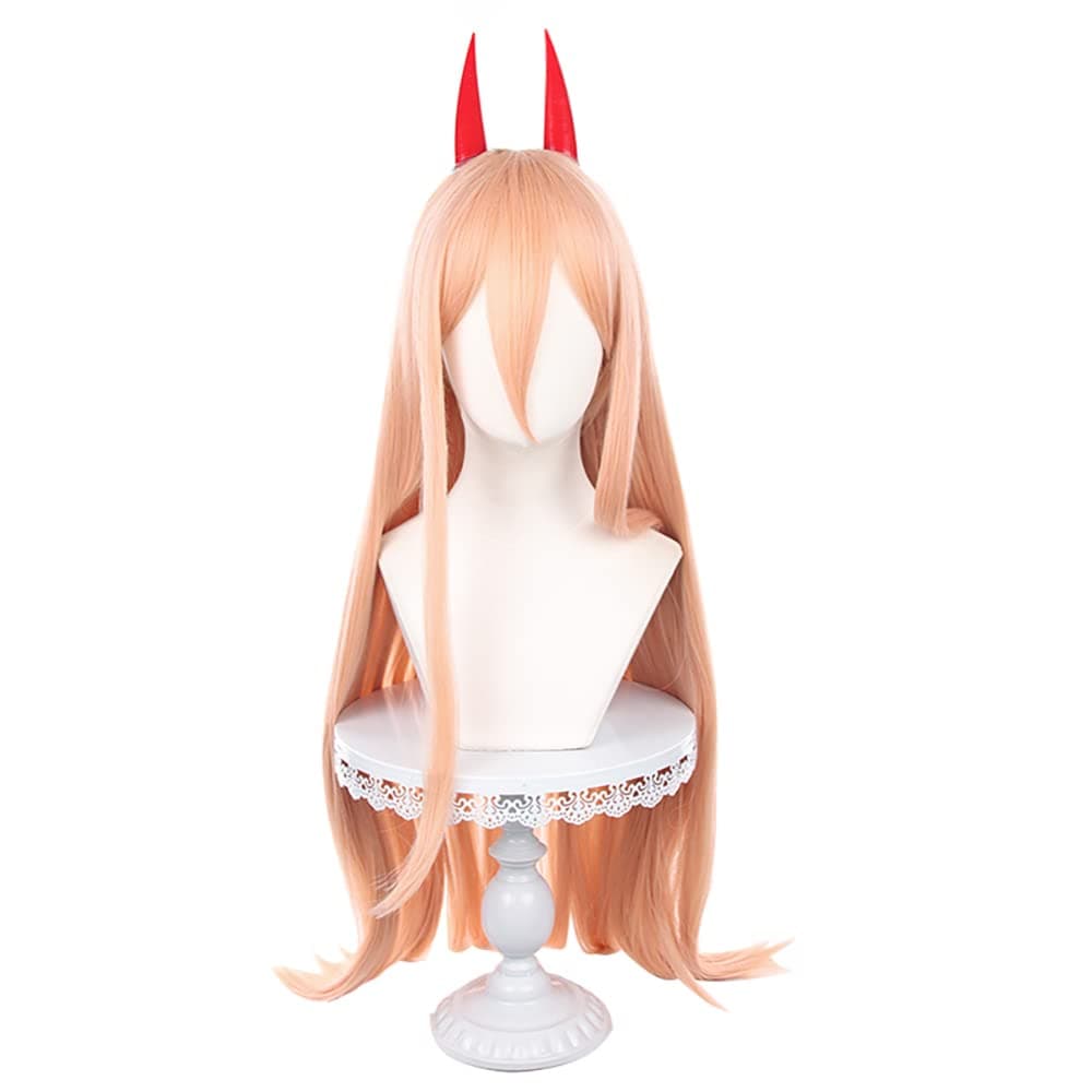 Anime Cosplay Wig for Chainsaw Man Cosplay Wig + Free Wig Cap (Light Orange)