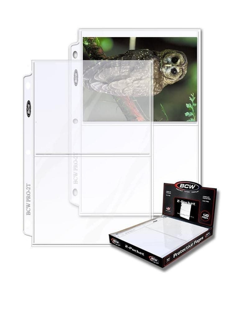 Protective Pages Crystal Clear for Photographs or Postcards | 2-Pocket Page | Pocket Size 5 ½" x 7 " | (50 Page Total)