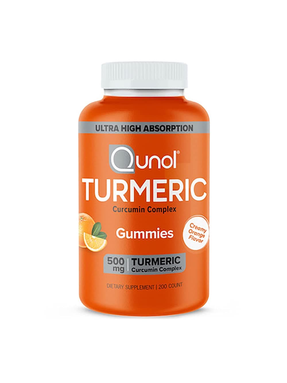 Qunol Turmeric Curcumin Gummies 500 mg Delicious Gummy Supplements Helps Support an Active Lifestyle, Orange, 60 Count