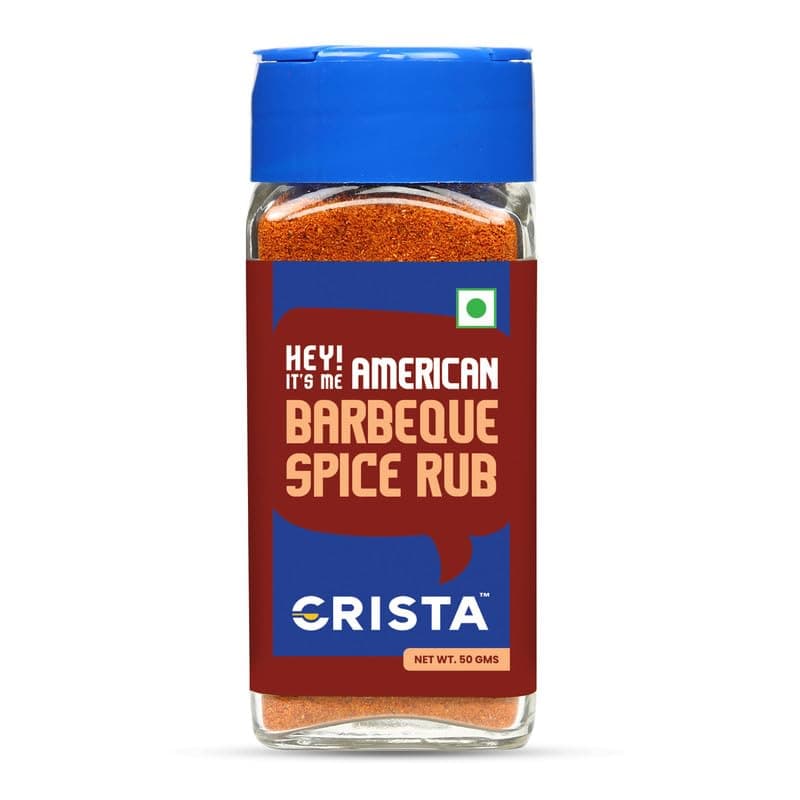 CRISTAAmerican Barbeque Spice Rub | International Spices Blend | BBQ Seasoning for Vegetables & Paneer | Zero added Colours, Fillers, Additives & Preservatives | 50 gms