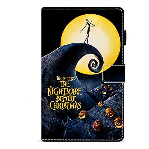 DC Faner Case for Amazon Fire HD 10, Kindle Fire HD 10 Case (7th Generation - 2017 Release) Slim Leather Smart Case Cover with Auto Wake/Sleep for Fire HD 10 Tablet - The Nightmare Before Christmas