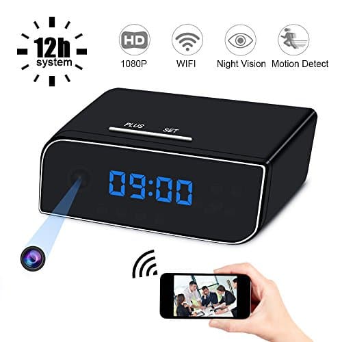 Mini Spy Hidden Camera Clock, UYIKOO 1080P Small WiFi HD Nanny Cam with Night Vision and Motion Detection, Perfect Indoor/Outdoor Covert Security Camera for iPhone/Android Phone/iPad/PC