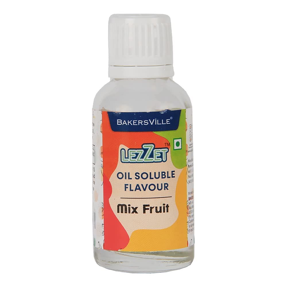 Premium Concentrated Oil Soluble Flavour Essence ( Mix Fruit ) for Chocolate, Cake Making, Candy, Cookies, Ice Creams, Desserts | Water & Oil Soluble | Sugar-Free | 30ml