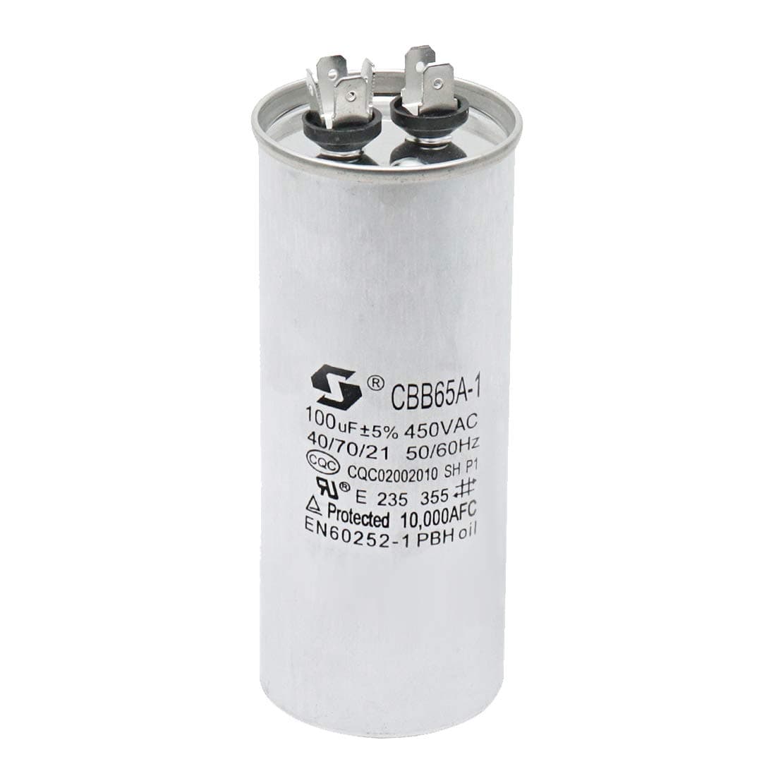 Sydien Cylindrical CBB65 Motor Run Capacitor 100UF for Running Air Conditioners with Frequency of 50Hz/60Hz & High-Power Lighting