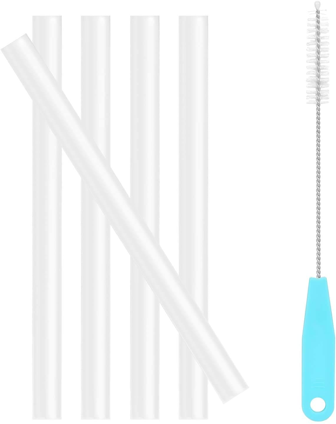 Replacement Straws Compatible with CamelBak Eddy Kids 12oz Plastic Water Bottle,Accessories Include 5 BPA-FREE Straws and 1 Cleaning Brush(Not Fit for Camelbak Eddy + Kids Water Bottle 12 oz)