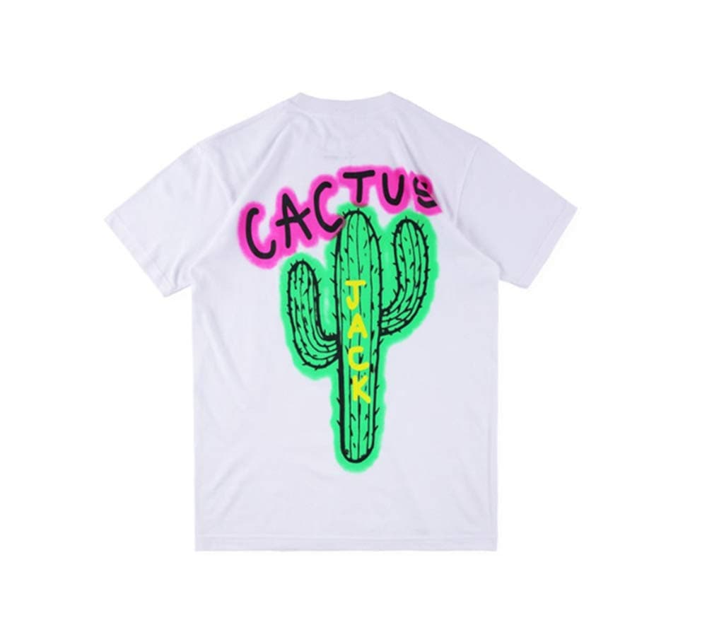 Fashion Travis Scott Astroworld Cactus Jack Cotton Loose Crewneck T Shirt for Men/Women White