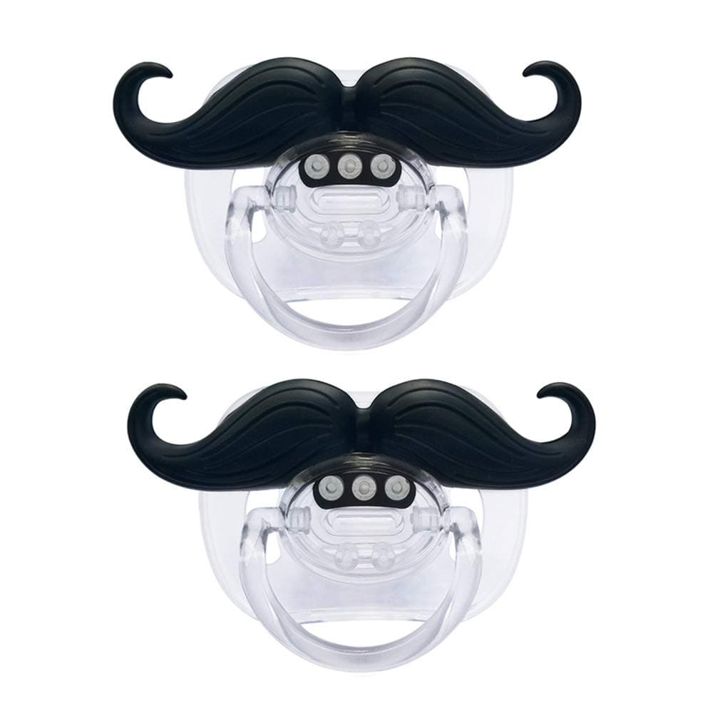 Baby Funny Pacifier Cute Kissable Mustache for Babies and Toddlers Unisex - 0-6 Months Baby Orthodontic Mustache Pacifier BPA Free -Pack of 2