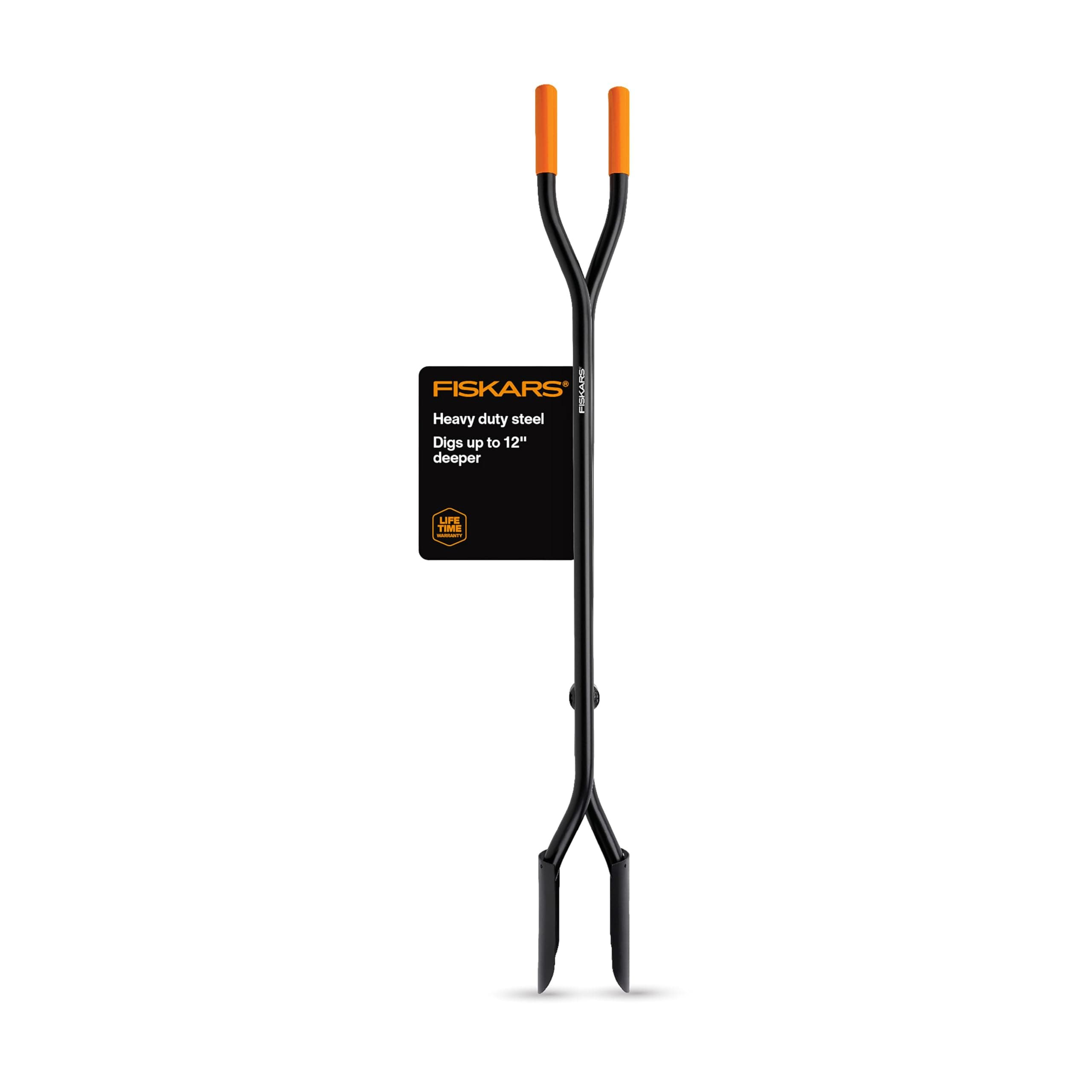 Fiskars 60" Steel Posthole Digger, Long-Handled Construction and Yard Tool, Digger Tool and Garden Tiller for Soil for Fence or Post Installation
