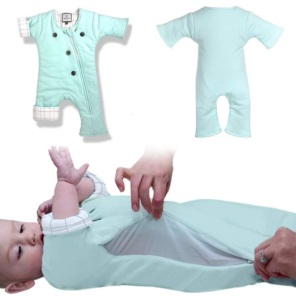 CribCulture 2-Pack Sleepsuit 2-Pack with Adjustable Ventilation for Transitioning Your Infant from Swaddling - Sleep Suit Allows Baby to Move - Wearable Infant Swaddle Blanket for Babies 3-7 Months
