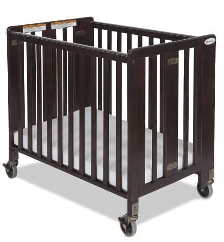 Foundations Hideaway Compact Sized Folding Crib, Antique Cherry by Foundations Worldwide