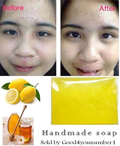 Glutathione Whitening Soap Honey and Lemon 70 Gms Vitamin C Acne Skin,face Personal Care Handmade Soap Super White Pack of 6 Bars Save Shipping Cost Over 30%