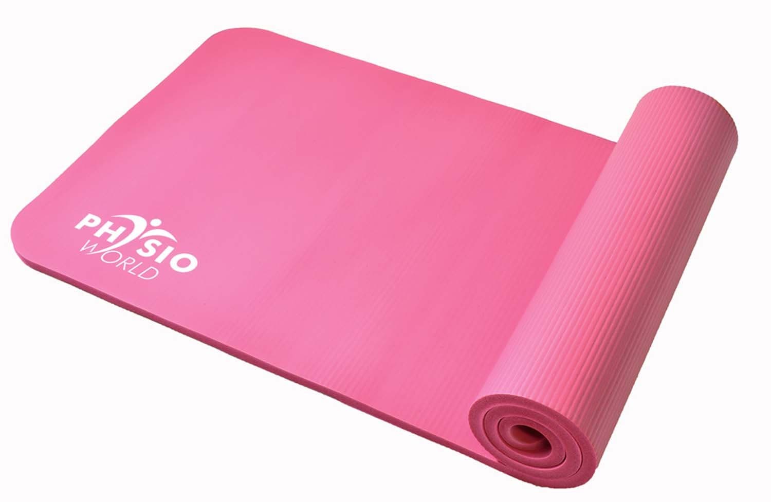 PhysioWorld Exercise Mat NBR Fitness Mat - Multi Purpose | 183cm x 60cm x 10/15mm | For Pilates, Sit-Ups, Planks, Stretching, Push-ups, Home, Gym - Perfect for Men, Women & Kids