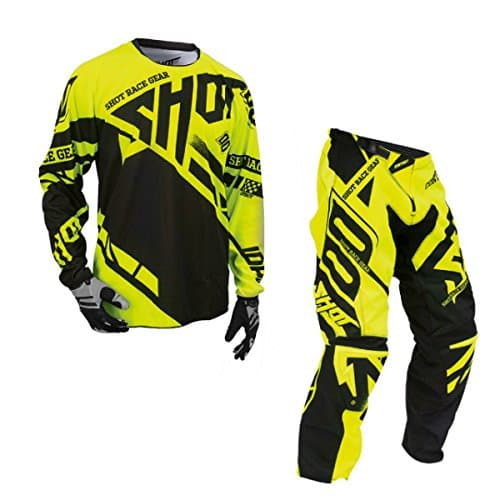 Shot Race Gear - Contact Raceway Neon Yellow Jersey/Pant Combo - Size - LARGE/32W