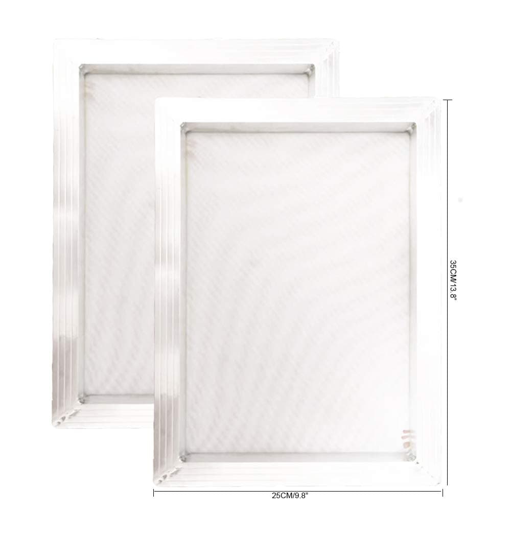 YLZ 2 Pack Aluminum Screen Printing Screens 10 x 14 Inch (Inner Size: 8 x 12 Inch) Frame-110 White Mesh